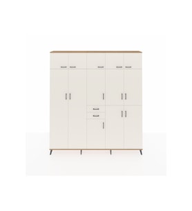 Arges Gardrop 10 Raflı 2 Çekmeceli 3 Askılı 220x30x243 Çam-Aytaşı