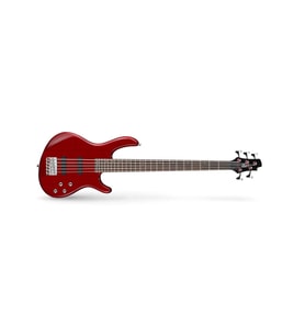 Cort AB5PLUSTR Action Serisi Plus 5 Telli Bas Gitar - Trans Kırmızı (Başlangıç/Orta Seviye)  Aktif Manyetik Sistemi, Ergonomik Gövde Tasarımı ve Şeffaf Parlak Cila