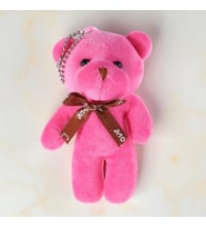 Mini Sevimli Peluş Ayıcık Anahtarlık (Premium,Hediye Kutusunda,Not Yazılabilir) (Pembe)