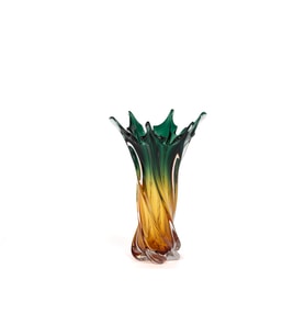 Amber Yeşil Kıvrımlı Vazo 24x36cm Dekorasyon > Dekoratif Ürünler