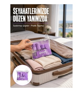 Mey İthalat® 5 Parça Seyahat Kişisel Bakım Seti Şişe Sprey Krem Kutulu Yeni Nesil