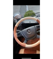 DİKİŞLİ DİREKSİYON KILIFI TABA/BEJ DERİ BEJ DİKİŞLİ MERCEDES TIR KAMYON İÇİN