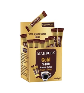 Mahbuba Çözünebilir %100 Arabica Hazır Gold Kahve Tam Kıvamında 48x2gr