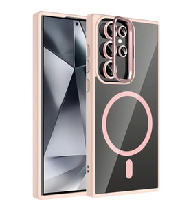 Joko Samsung Galaxy S25 Ultra Remim Lensli Magsafe Standlı Kapak - Pembe