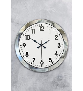 36 cm Krom Metal Standart Duvar Saati