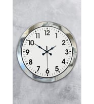 36 cm Krom Metal Standart Duvar Saati