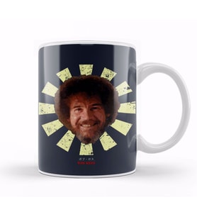 Bob Ross Meme Bob Ross Retro Japanese Kupa Bardak Porselen