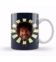 Bob Ross Meme Bob Ross Retro Japanese Kupa Bardak Porselen