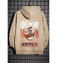 Unisex Ramen Baskılı Sweatshirt (Bej)