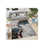 Rovigo Home Dijital Baskı Yıkanabilir Kaymaz Taban Salon Halısı RVG0387 (Gri)