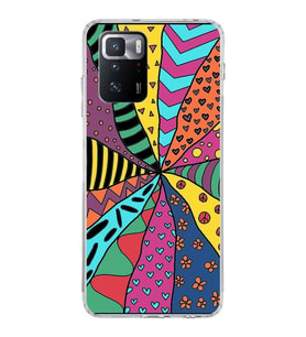 PrintiFy Xiaomi Poco X3 GT ile Uyumlu 1mm Slim Fit Retro Colors 4 Baskılı Şeffaf  Kılıf