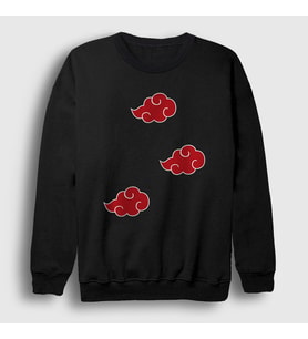 Presmono Unisex Siyah Akatsuki Anime Naruto Sweatshirt 131788tt