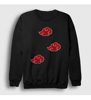 Presmono Unisex Siyah Akatsuki Anime Naruto Sweatshirt 131788tt