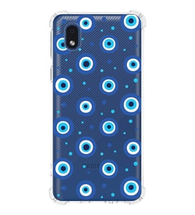 PrintiFy Samsung Galaxy A01 Core Uyumlu Nazar Boncuğu 1 Baskılı Şeffaf Köşe Korumalı Antişok Kılıf