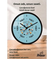 İsme Özel Renkli Sporcu Figürlü Çocuk Odası Duvar Saati Orta Boy 30 cm Siyah Camlı Sessiz
