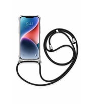İnfinix Hot 60 Pro Plus+ Boyun Askılı Şeffaf Tank Kılıf Siyah