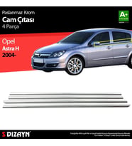 Opel Astra Uyumlu H Hatchback Krom Cam Çıtası 4 Parça 2004 Üzeri