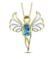 Barış Meleği Mavi Topaz Taşlı Kolye (Mikail)