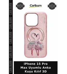 iPhone 15 Pro Max Uyumlu Anka Kuşu Kılıf 3D Kamera Korumalı Akıllı Telefon Cihaz Kılıfı