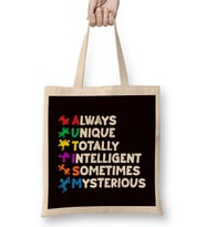 Always Unique Totally Intelligent Mysterious Autism Support Bez Çanta Uzun Saplı