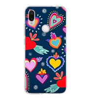 PrintiFy Xiaomi Redmi Note 7 ile Uyumlu 1mm Slim Fit Retro Colors 3 Baskılı Şeffaf  Kılıf