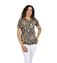 Kadın Kısa Kol Baskılı Bluz BGL-ST04698 (Füme)