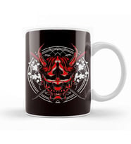 Japan Warrior Skull Samurai Kendo Katana Ninja Shinobi Mempo Kupa Bardak Porselen