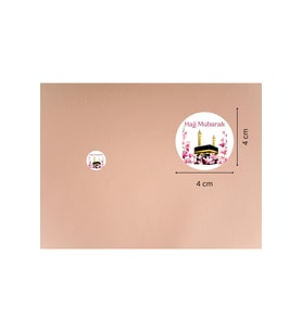 Hajj Mubarak Etiketi Hediye Sticker Gift Umre Kabe Hajj Yuvarlak Mat Çıkartma 4 Cm (40 ADET)