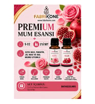 Premium Mum Esansı 5 cc 2'li Set - Gül, Nar - Soya Wax, Parafin, Jel Wax ve Bal Mumu Uyumlu BKFAB2GLNR5