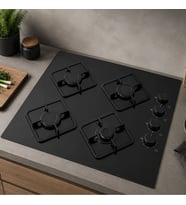 Alveus KLS 670 4 Gözü Gazlı Ankastre Cam Ocak - Siyah