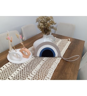 Jüt Hasır Özel Tasarım 20 Cm Clutch Çanta Pamuk Makrome El Emeği