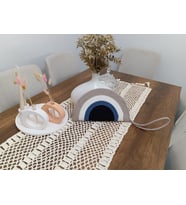 Jüt Hasır Özel Tasarım 20 Cm Clutch Çanta Pamuk Makrome El Emeği