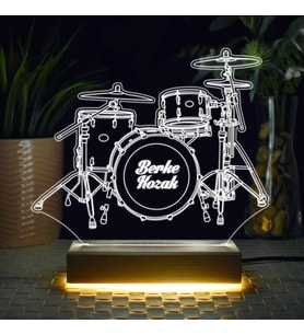 Bateri Tasarımlı İsme Özel 3d Led Lamba