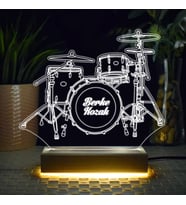 Bateri Tasarımlı İsme Özel 3d Led Lamba