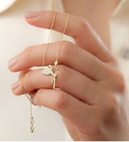 Saklı Takı 925 Ayar Gold Peri Gümüş Kolye