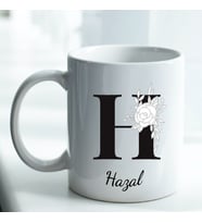 Kişiye Özel İsim ve Fotoğraf Baskılı H Harfli Kupa Bardak No:014
