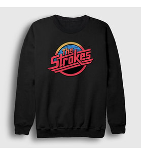 Presmono Unisex Beyaz Vintage Logo The Strokes Sweatshirt 525398tt (Siyah)