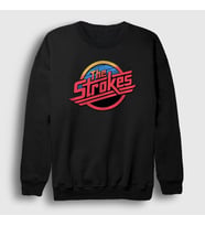 Presmono Unisex Beyaz Vintage Logo The Strokes Sweatshirt 525398tt (Siyah)
