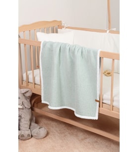 Pouf Bebek Çocuk Battaniyesi 80x100 cm Koyun Tüyü Battaniye Alize Yeşil
