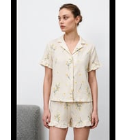Night Kadın Premium Fırfırlı Pijama Takımı