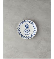 Carnival Tulip Bone Porselen Pasta Tabağı 20 Cm Lacivert-Beyaz