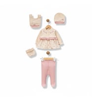 KIZ BEBEK 0-3 AY ÇİÇEK NAKIŞLI ORGANİK PAMUK 5 Lİ SET (Pembe)
