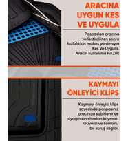 Volkswagen Polo Hb 1987-2000 Model Uyumlu ENEROXX MAVİ 5D Havuzlu Paspas Universal-Yumuşak Kaymaz Taban