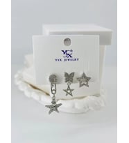 Zirkon Taşlı Üçlü Kombin Küpe - Kp00047