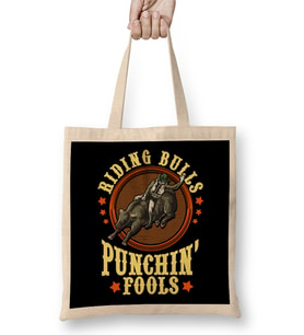 Riding Bulls Punchin' Fools Competitive Bull Rider Bez Çanta Uzun Saplı