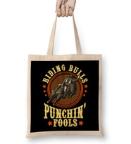 Riding Bulls Punchin' Fools Competitive Bull Rider Bez Çanta Uzun Saplı