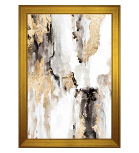 Soyut Şekiller Motifli Kanvas Tablo 50 x 70 cm Gold Çerçeve