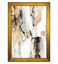 Soyut Şekiller Motifli Kanvas Tablo 50 x 70 cm Gold Çerçeve