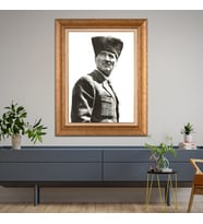 Altın Varaklı Paspartulu Çerçeveli Tablo rv989