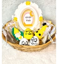 Mini kırk uçurma sepeti. 40 uçurma sepeti (Beyaz - Koyu Sarı)